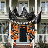 Halloween decoratie - Halloween Ballonnen x 100 stuks - 3D vleermuizen stickers x 48 stuks