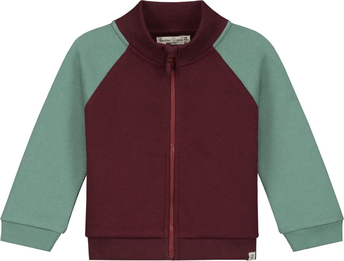 Smitten Organic Eagle Geborduurd Block Color Melange Sweat Jacket