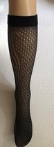 Aristoc Luxe Fashion kniekousen met nop - bloemmotief - Zwart - one size