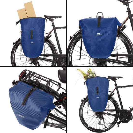 Dutch Mountains Enkele Fietstas - 100% Waterdichte Fietstas en Schoudertas in 1 - 24 Liter - Blauw van Dutch Mountains — afbeelding 3