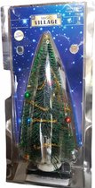 Magic Village- Versierde kerstboom met LED verlichting op voet -  Decoratie kerstboom gedecoreerd met kerstballen en verlichting - 25 cm - Kerst