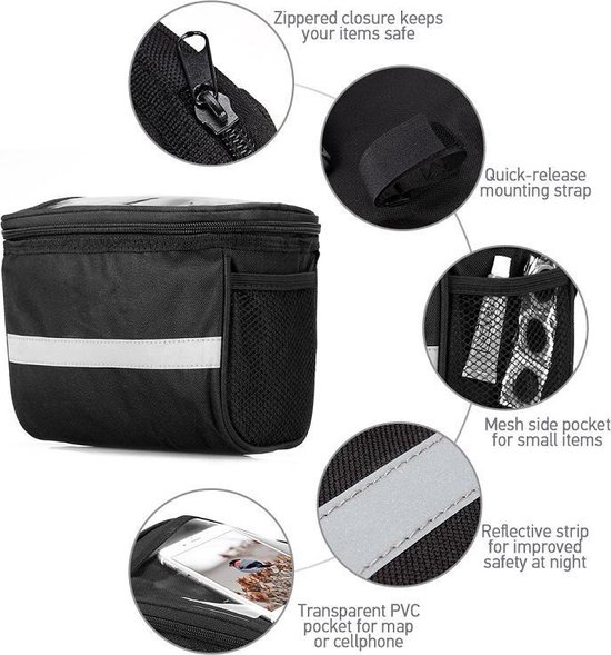 Stuurtas Fiets - Afneembare Fietstas Stuur met Smartphone Houder - met Isolatie - Telefoon Fiets Tas - Waterproof - Rood van FastRider — afbeelding 5