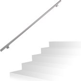 relaxdays - rampe d'escalier en acier inoxydable brossé - avec supports - 100-200 cm - garde-corps mural 2000 mm