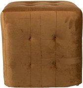 Poef velours Cognac 40x40xH40 cm Polyester