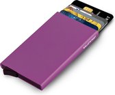 Walletstreet Uitschuifbare Pasjeshouder - Walletstreet Aluminium Creditcardhouder Card Protector Anti-Skim/ RFID Card Protector 7 Pasjes – Paars/purple