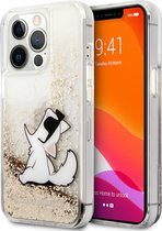 Karl Lagerfeld Liquid Glitter Backcase hoesje iPhone 13 Pro Max Goud