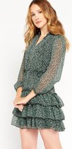 LOLALIZA Korte jurk met luipaard print - Licht Groen - Maat 34