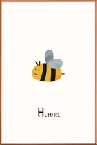 JUNIQE - Poster met kunststof lijst Hummel -40x60 /Geel & Zwart