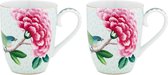 Pip Studio Blushing Birds - Bekers Wit Groot - Set van 2