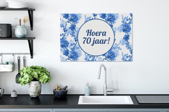 Fête sur toile Fête - Décoration - 70 ans - 60x40 cm - Décoration murale