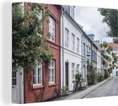 Rue Copenhague Toile 30x20 cm - petit - impression photo sur toile peinture Décoration murale salon / chambre à coucher) / Villes Peintures Toile