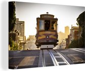 Canvas Schilderij San Francisco - Tram - Spoor - 60x40 cm - Wanddecoratie