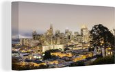 San Francisco par nuit en toile 30x20 cm - petit - impression photo sur toile peinture Décoration murale salon / chambre à coucher) / Villes Peintures Toile