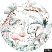 Studio Dinkie | Muurcirkel Jungle Paradise Flamingo | Babykamer | Kinderkamer | Decoratie