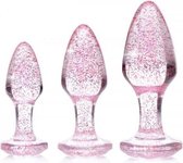 Glitter Gem Anaalplug Set - Roze