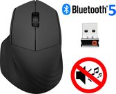 Focus Ergonomische Draadloze Muis - Draadloos en Bluetooth - Stille Kliks - Silent Mouse - Geschikt voor Laptop / HP / Microsoft / Apple