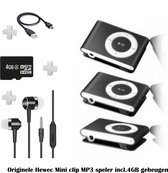 Mini MP3 speler met in-ear koptelefoon Inclusief 4GB Geheugen zwart.