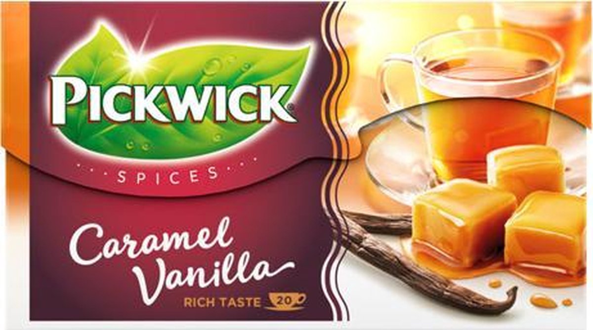 Pickwick - Spices Caramel Vanilla zwarte thee - 12x 20 zakjes