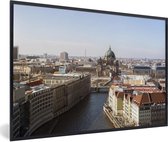Affiche avec cadre Berlin - Paysage urbain de Berlin avec cathédrale - cadre photo noir - 60x40 cm - Affiche avec cadre