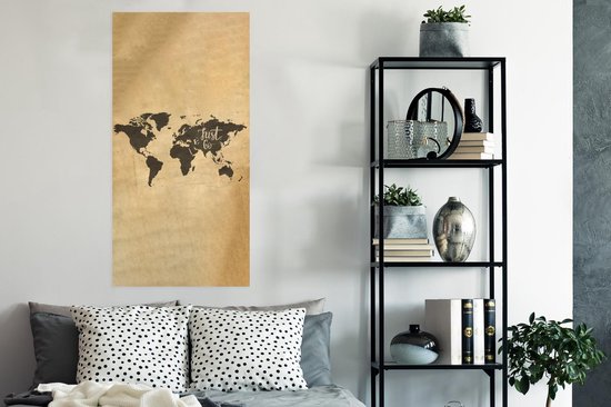 Affiche Carte du Wereldkaart - Carte - Proverbes - 60x120 cm