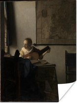 Poster De luitspeelster - Johannes Vermeer - 30x40 cm