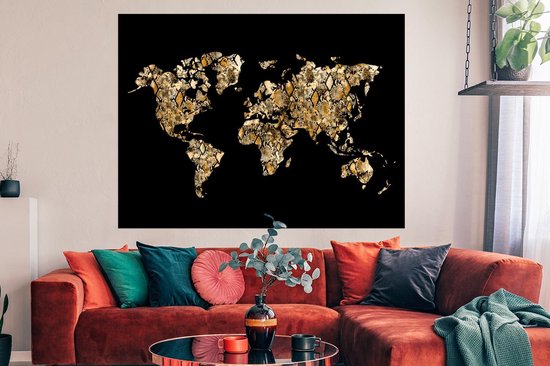 Affiche Carte du Wereldkaart - Serpent - Design - 160x120 cm XXL