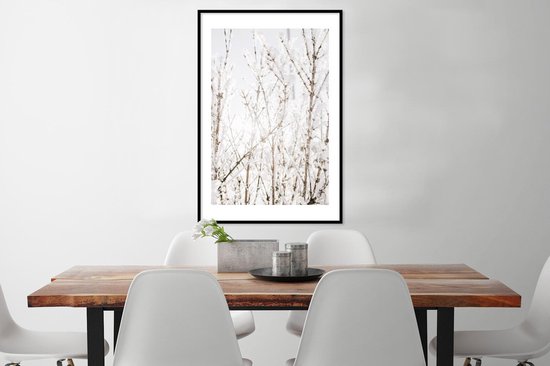 Affiche avec cadre Neige - Hiver - Nature - 60x90 cm