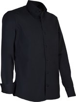 Giovanni Capraro Overhemd | heren overhemd | effen zwart | stretch | L