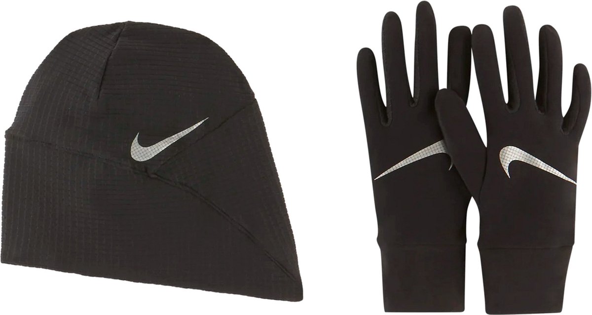 Nike Essential Running Muts en Handschoenen Set Dames Zilver
