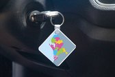 Porte - clés illustration Nederland - Illustration colorée d'une carte des Nederland - Bas porte - clés en plastique - porte-clés carré avec photo