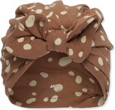 Konges Sløjd Turban beanie baby - Deer Brown - Tulband - Biologisch katoen