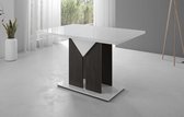 Meubella - Eetkamertafel Tony - Wit - Antraciet - 120 cm - Uitschuifbaar