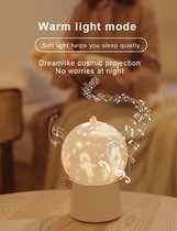 Nachtlamp - Kinderen - Baby - LED - Oplaadbaar met 6 dia thema`s - Projector op muren - Draadloos - Sterren projector - Kinderlamp - Muziekdoos - Sterrenlamp - Unicorn - Planeten -