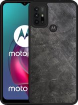 Motorola Moto G10 Hardcase hoesje metaal structuur - Designed by Cazy