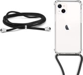 Hozard® Apple iPhone 13 Pro Anti-Shock TPU Met Zwarte Koord - Shock Proof - Case Met Touw - Extra Stevig Case Transparant