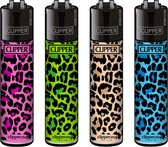 Clipper Classic Large Aanstekers "Leopard Skin" (4 Stuks)