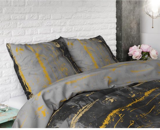 Sleeptime Scratchy - Dekbedovertrek - Eenpersoons - 140x200/220 + 1 kussensloop 60x70 - Antraciet