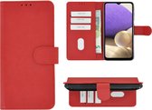 Hoesje Geschikt voor Samsung Galaxy A42 - Bookcase - Pu Leder Wallet Book Case Rood Cover