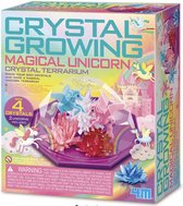 4M Science in action: CRYSTAL GROWING - EENHOORN Crystal Terrarium 17cm, inclusief 4 kristallen (ca 8cm), 2 eenhoorns, met gedetailleerde instructies,  in doos 23,5x27,5x8cm, 10+