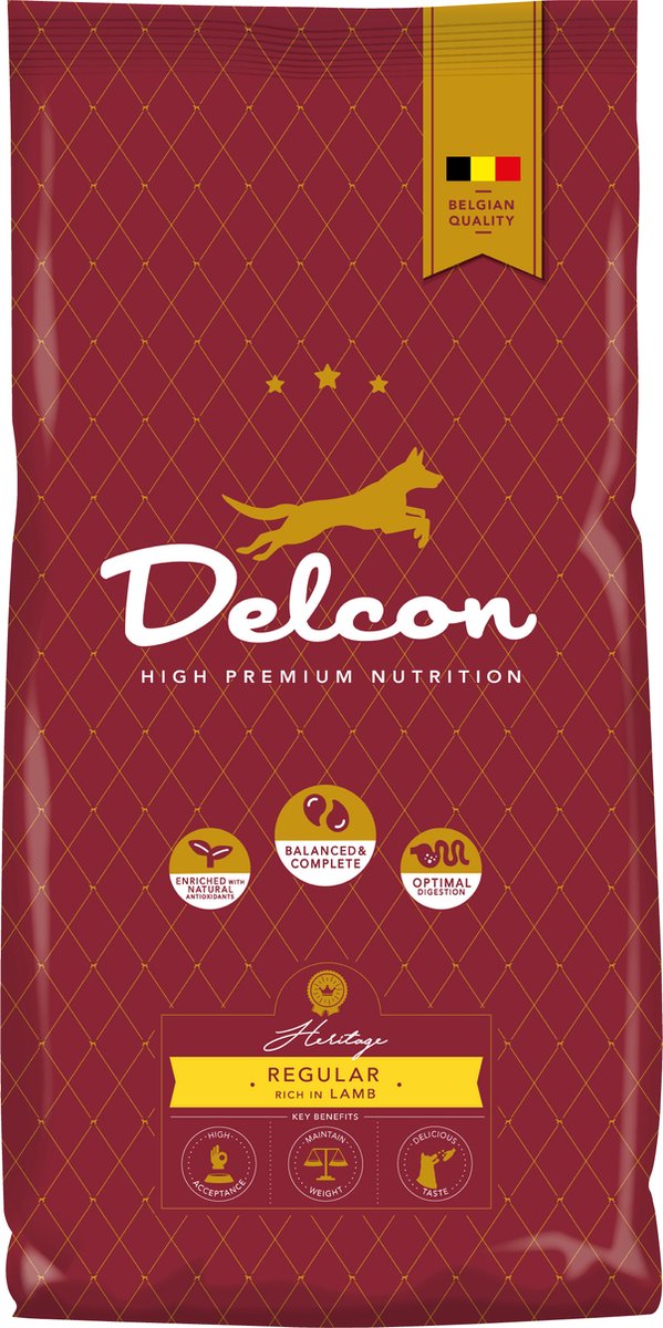 Delcon Delcon Adult Lam voor Medium en Maxi honden - 12 kg - Hondenbrokken
