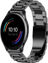 Stalen Smartwatch bandje - Geschikt voor  OnePlus Watch stalen band - zwart - Strap-it Horlogeband / Polsband / Armband