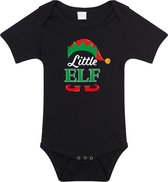 Little elf Kerst rompertje - zwart - babys - Kerstkleding / Kerst outfit 92