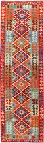 Afghaanse kelim - vloerkleed - 090 x 294 cm - handgeweven - 100% wol - handgesponnen wol