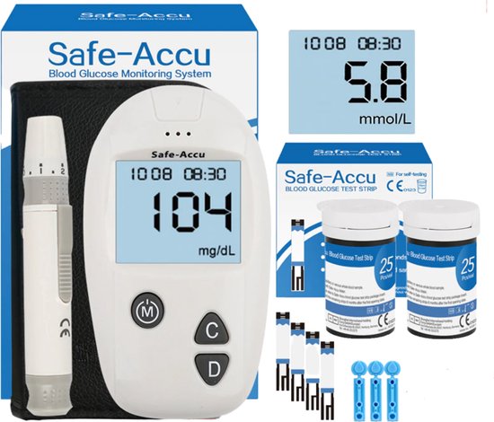 Supremium Glucosemeter | Bloedsuikermeter | 100 Teststrips | Startpakket Glucosemeter
