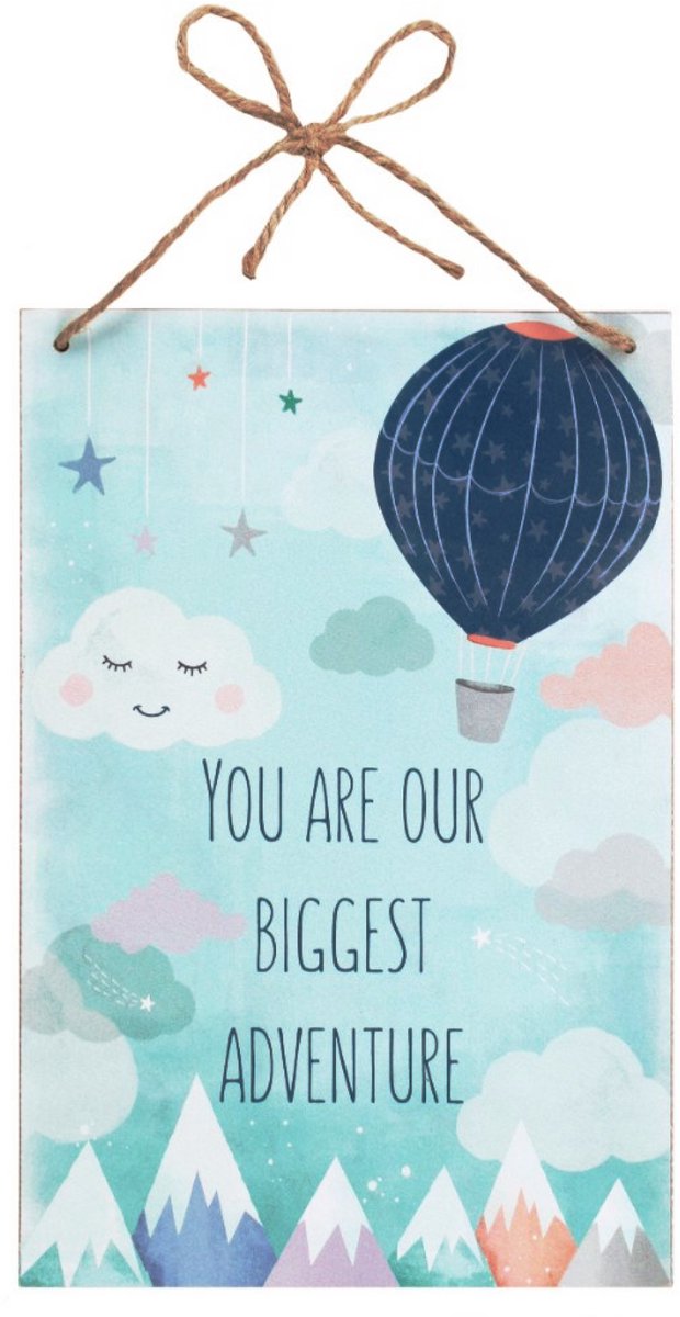 Decoratiebord - You are our biggest adventure - Baby - Hout - 20x30cm