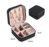 Luxe fluwelen sieradendoos compact zwart / premium jewelry box / juwelendoos / sieraden kistje / kettingen, oorbellen, ringen, horloge / geschenk / cadeautje voor haar/ sieradendoo
