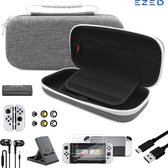 Nintendo Switch Accessoires – Nintendo Switch Oled - Bescherm set - Nintendo Switch Oled Case – Beschermhoes – Standaard – Protective Case - Joycon - Thumb Grips - Nintendo Switch - Screenpro