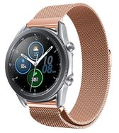 Milanees Smartwatch bandje - Geschikt voor  Samsung Galaxy Watch 3 Milanese band 45mm - rosé goud - Strap-it Horlogeband / Polsband / Armband