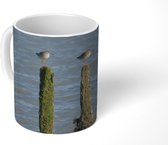 Mok - Een kwartet tureluurs op vier palen - 350 ML - Beker