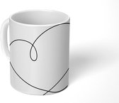 Mok - One line tekening van hart - 350 ML - Beker